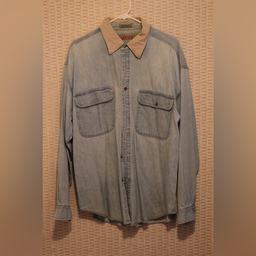 AnchorBlue Men’s Denim Long Sleeve with Corduroy collar